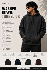 Premium Unisex Acid Washed Hoodie - in 4 colors