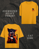 Cat Girl Oversized Heavy T-Shirt