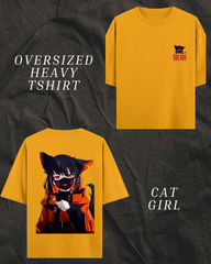 Cat Girl Oversized Heavy T-Shirt