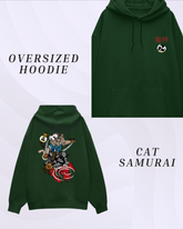 Cat Samurai Oversized Hoodie