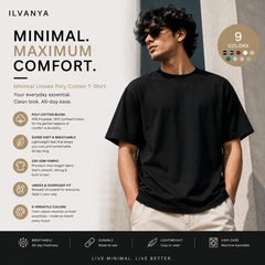 Minimal Poly Cotton T-Shirt - in 9 colors