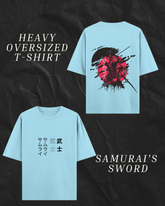 Samurai Sword Men's Oversized Heavy T-Shirt - in 5 colors
