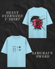 Samurai Sword Men's Oversized Heavy T-Shirt - in 5 colors