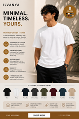 Minimal 100% Super Combed Cotton T-Shirt - in 8 colors